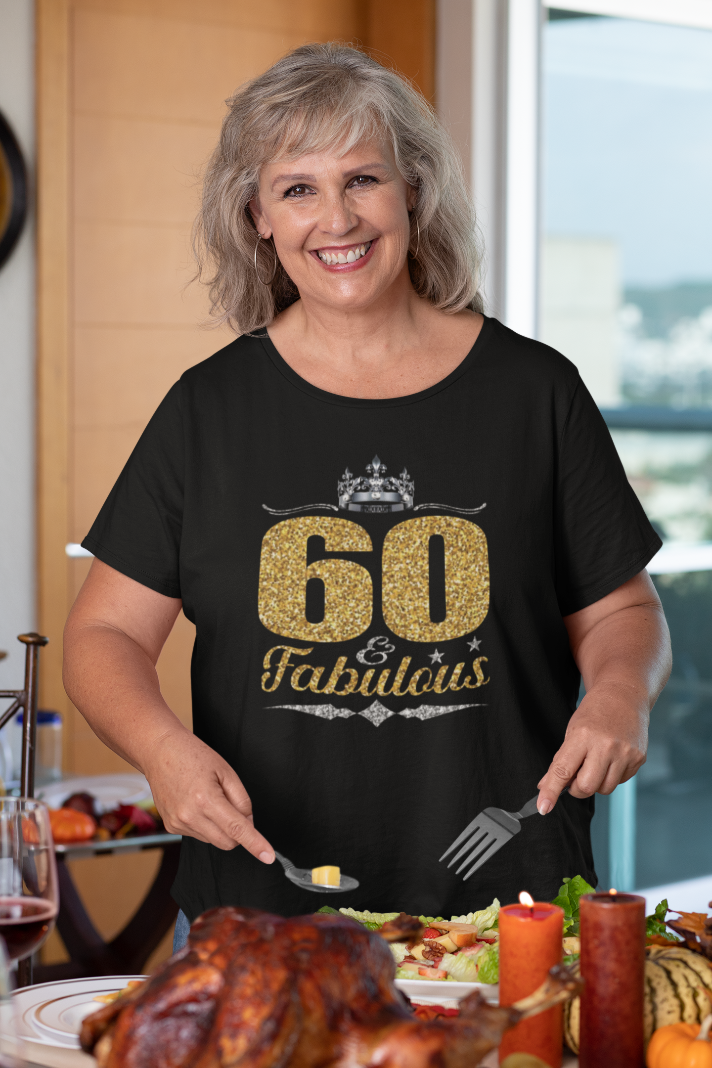 60 & Fabulous (Gold) - T-Shirt