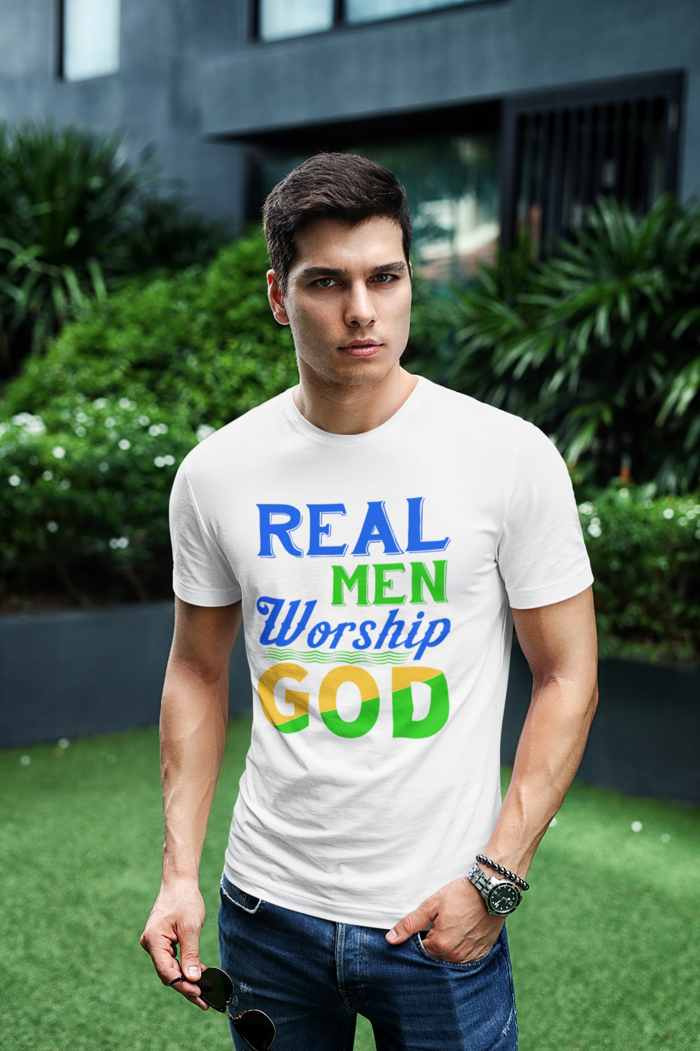 Real Men Worship God  - T-Shirt