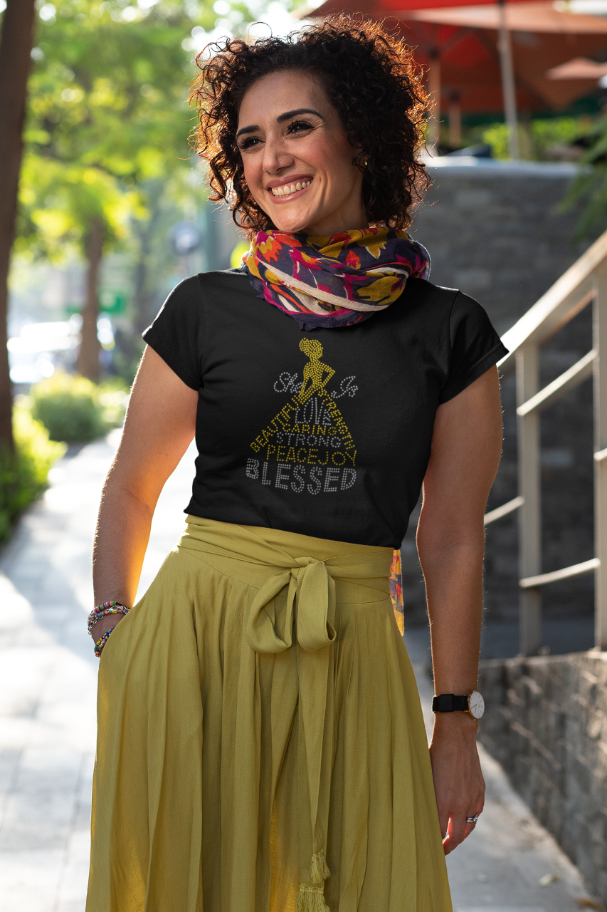 She Is Blessed (gold) - T-Shirt
