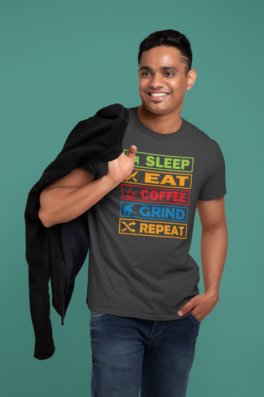 Sleep Eat Coffee Grind Repeat -T-Shirt