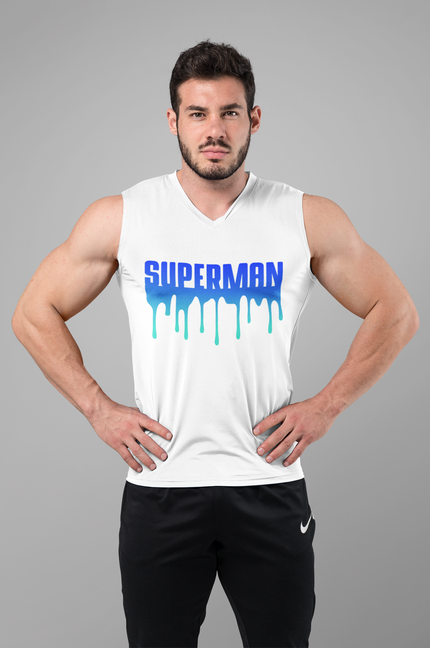 Superman (blue drips) -Tank Top