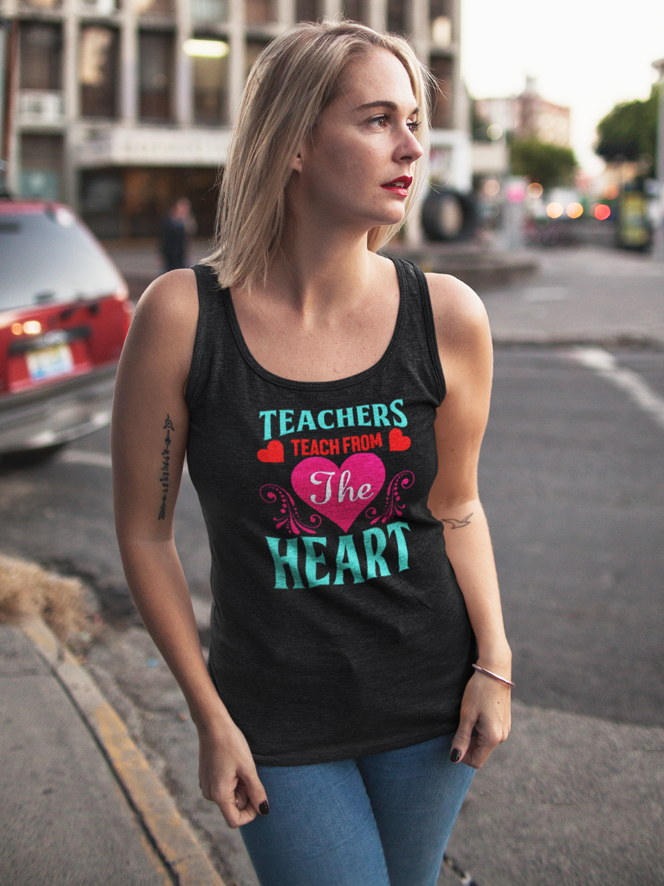 Teacher's Teach From The Heart - Tank Top