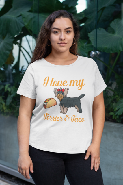 I Love My Terrier & Taco - T-Shirt